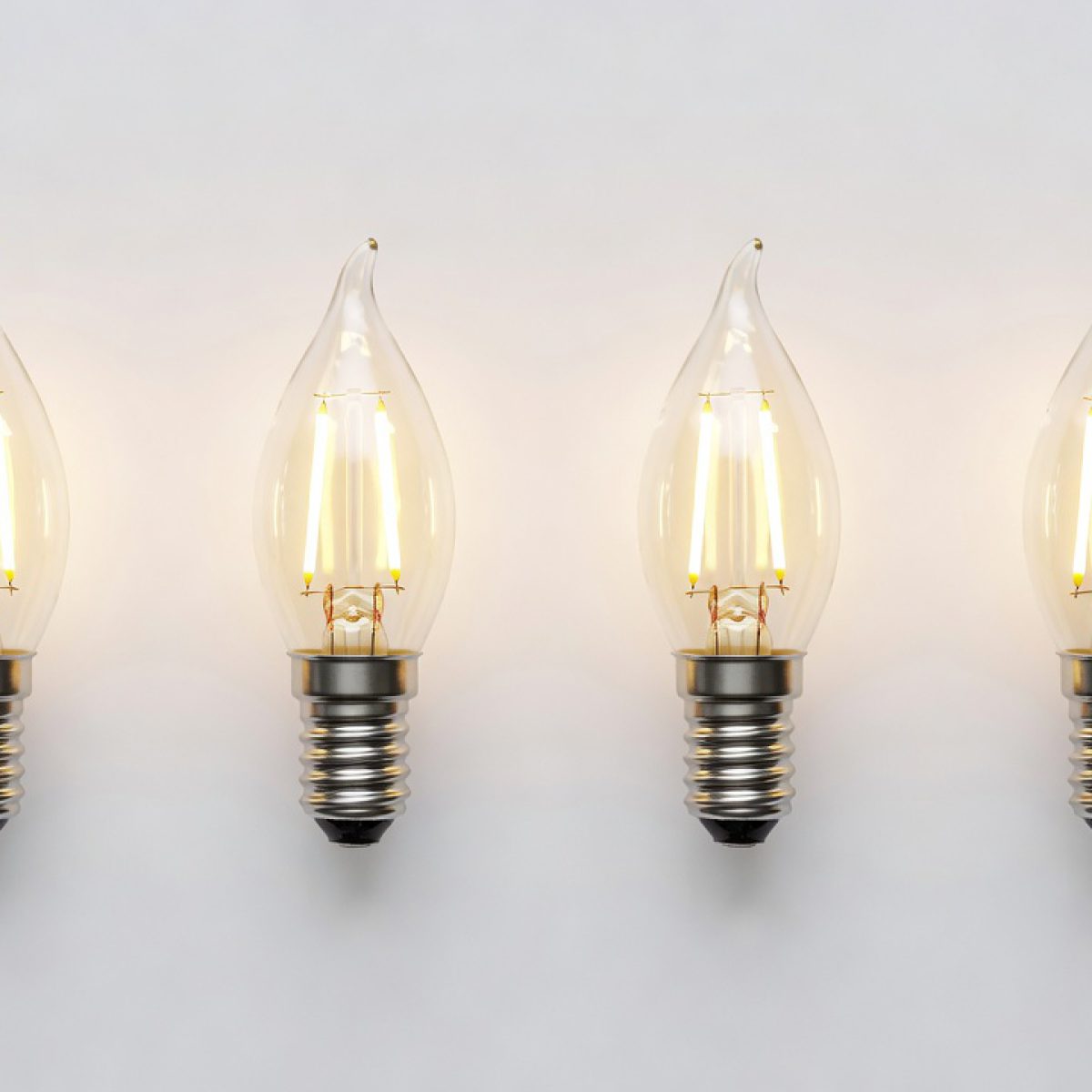 Warm White Candelabra E14 LED Bulbs (Pack of 4)