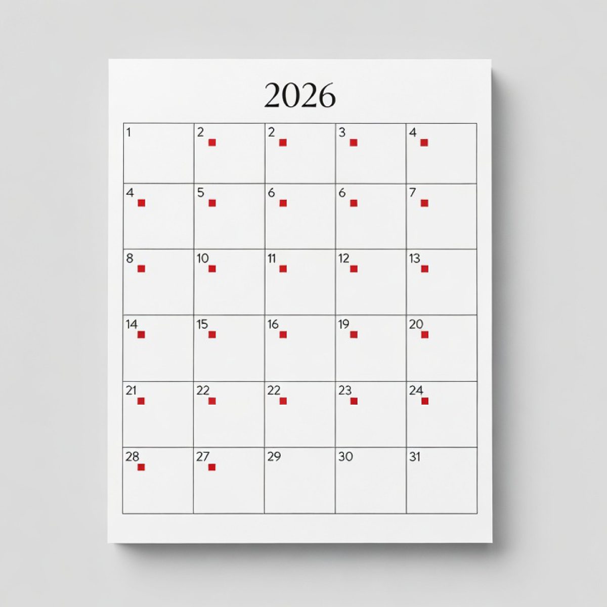 Desk Planner 2026