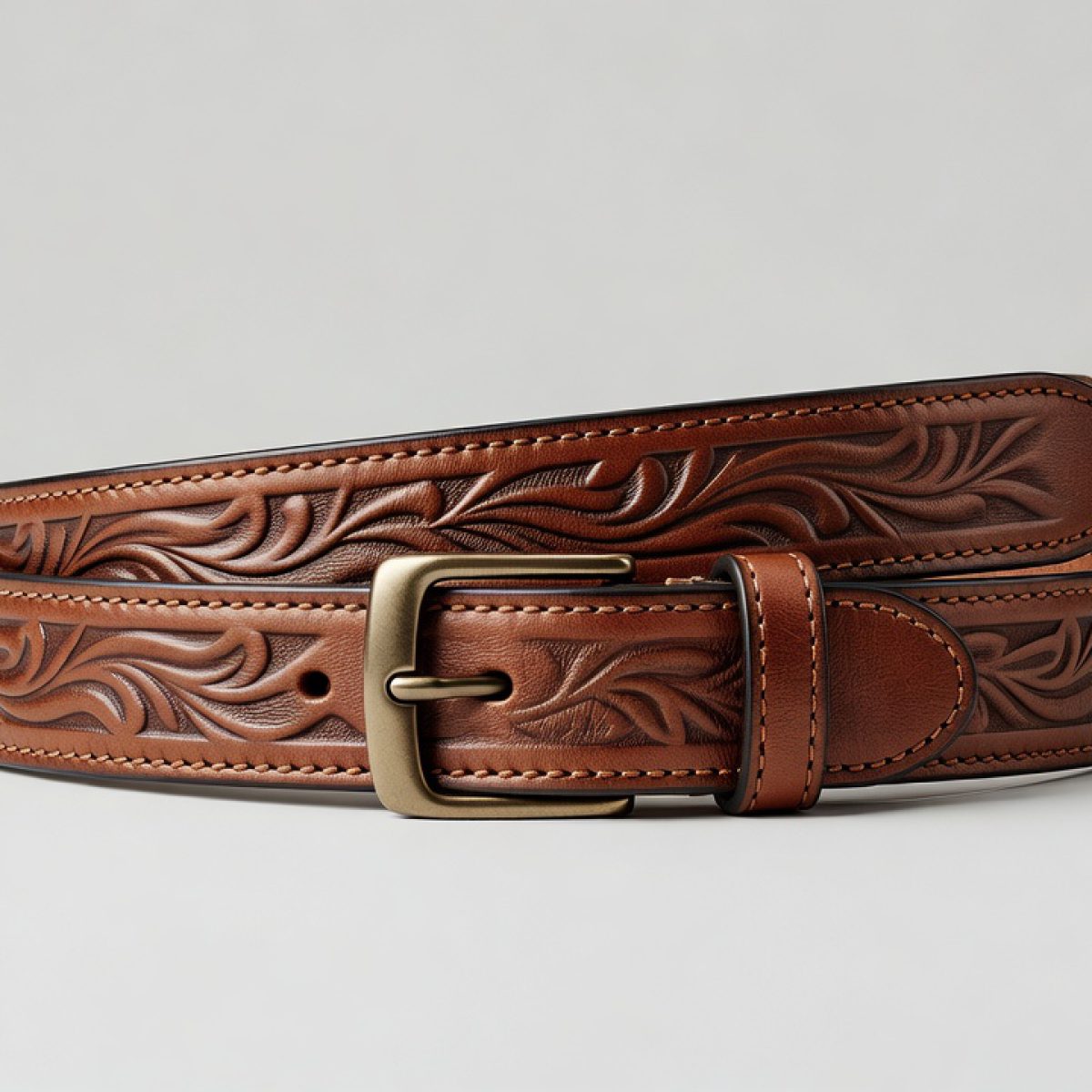 Hand-Tooled Leather Belt